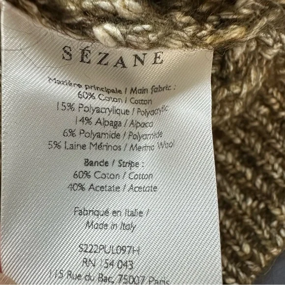 Sezane James Jumper Olive Chiné - Size S - Picture 15 of 16